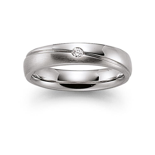 Damenring mit 1 Brillant zus. 0,05ct.