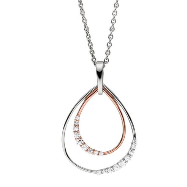 Anhänger mit Kette mit 18 Zirkonia