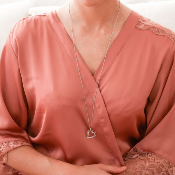 Anhänger mit Kette 'Herz' mit 51 Zirkonia – Bild 6