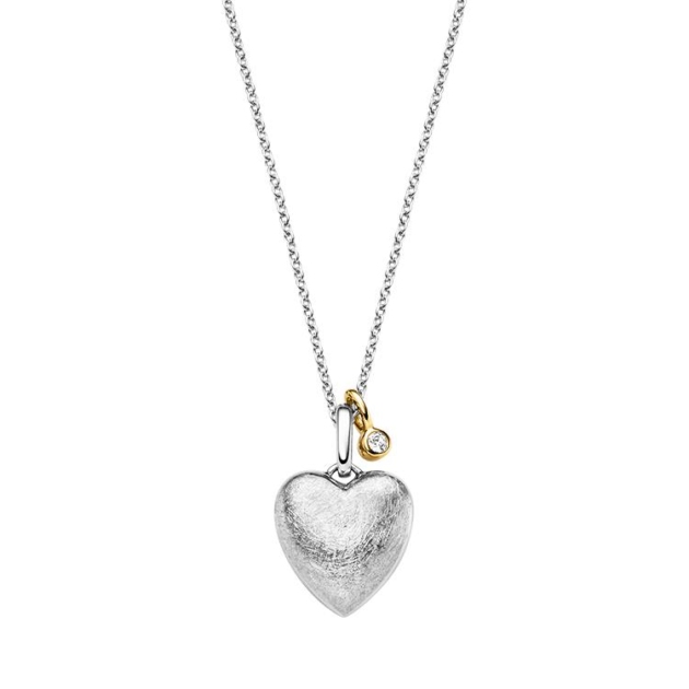 Anhänger mit Kette 'Herz' mit 1 Zirkonia