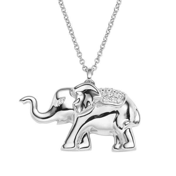 Anhänger mit Kette 'Elefant' mit 20 Zirkonia