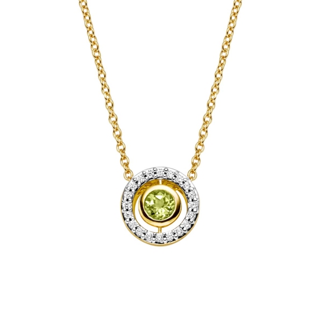Anhänger mit Kette mit 1 Peridot & 20 Zirkonia