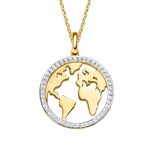 Anhänger mit Kette mit 46 Zirkonia