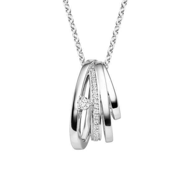 Anhänger mit Kette mit 17 Zirkonia
