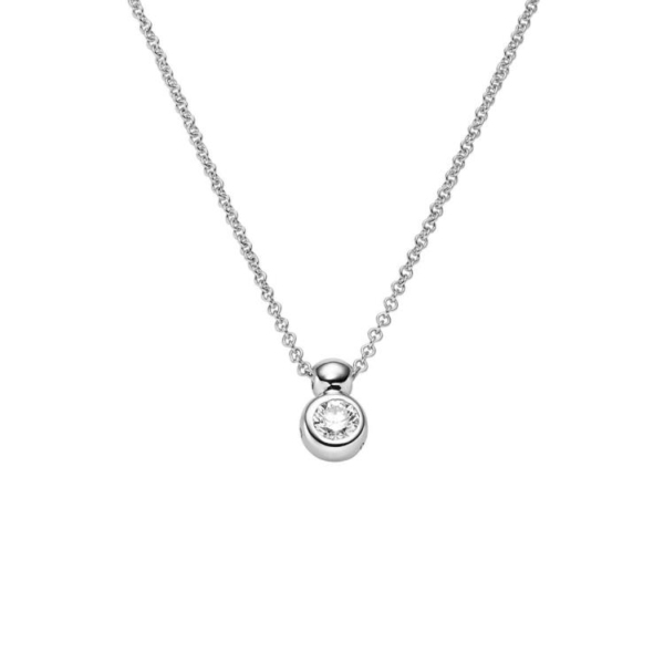 Collier mit 1 Brillant zus. 0,10ct.