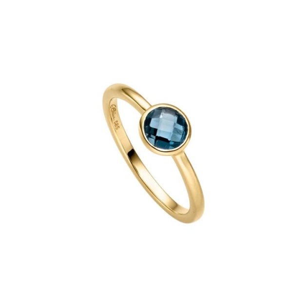 Ring mit 1 Blautopas (beh.)