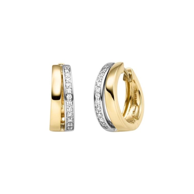 Creolen mit 24 Brillanten zus. 0,14ct.