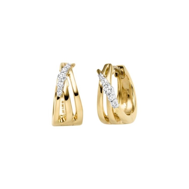 Creolen mit 10 Brillanten zus. 0,12ct.