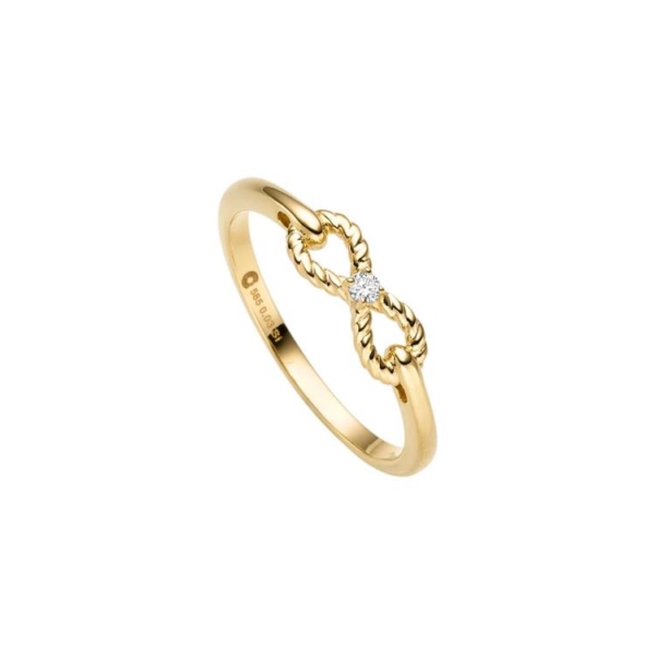 Ring mit 1 Brillant zus. 0,03ct.