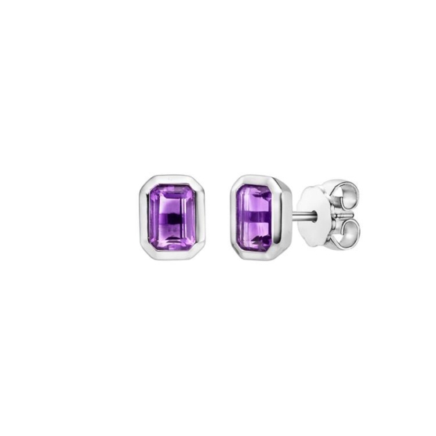 Ohrschmuck mit 1 Amethyst