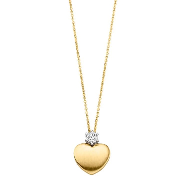 Anhänger mit Kette 'Herz' mit 1 Brillant zus. 0,11ct.