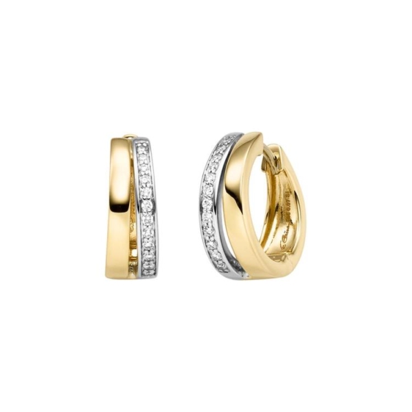 Creolen mit 24 Brillanten zus. 0,14ct.