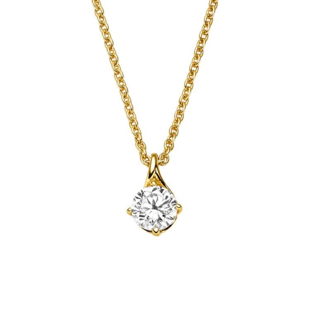 Anhänger mit Kette mit 1 Zirkonia