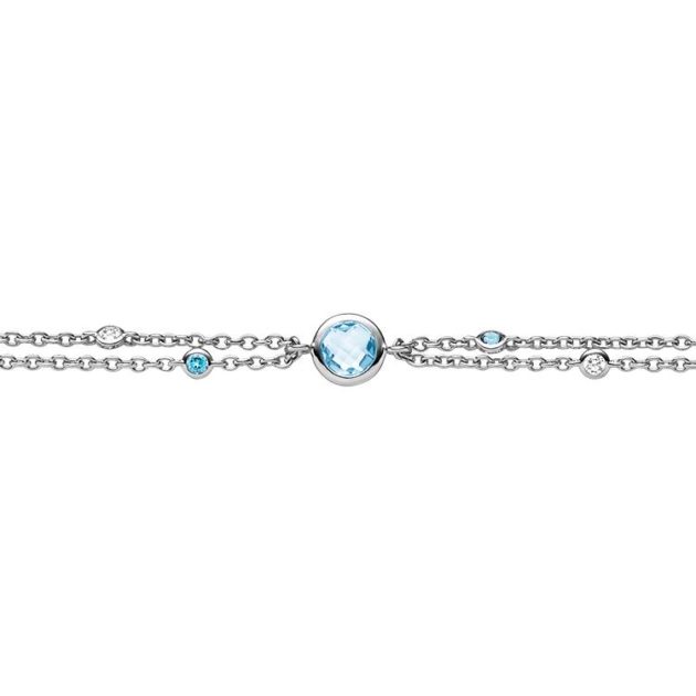 Armband mit 3 Blautopase & 2 Zirkonia