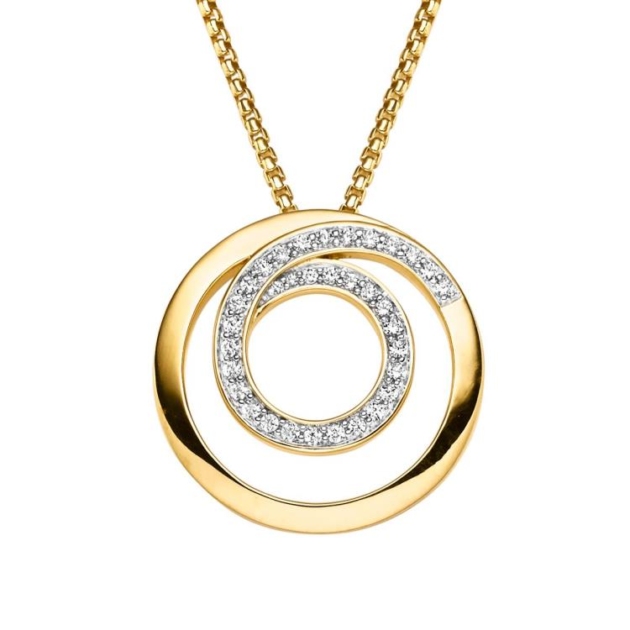 Anhänger mit Kette mit 34 Zirkonia