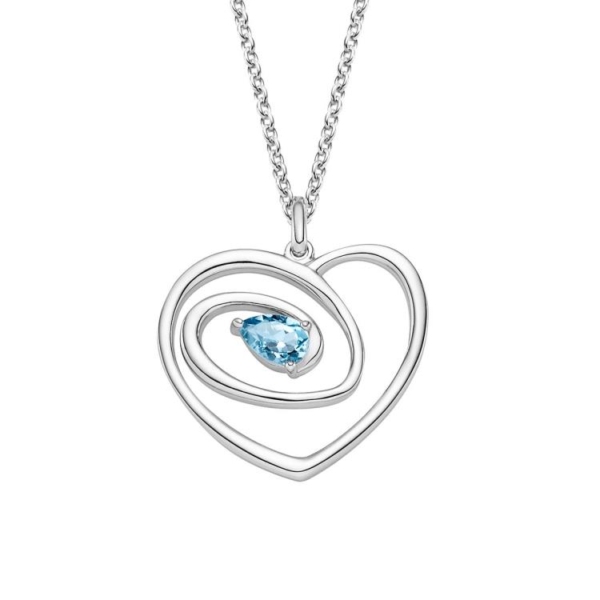 Anhänger mit Kette mit 1 Blautopas (beh.)