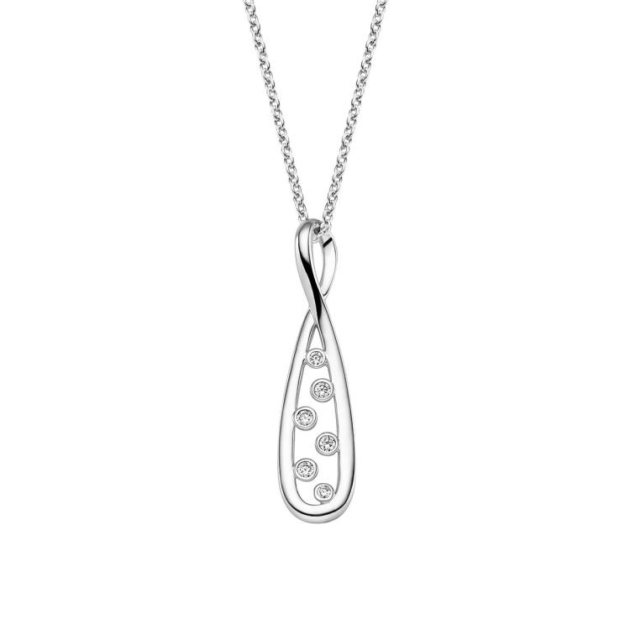 Anhänger mit Kette mit 6 Zirkonia
