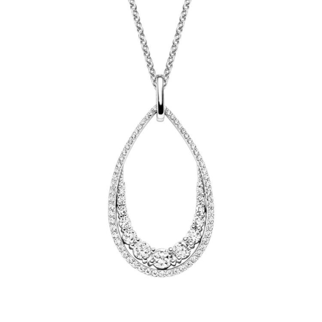 Anhänger mit Kette mit 76 Zirkonia