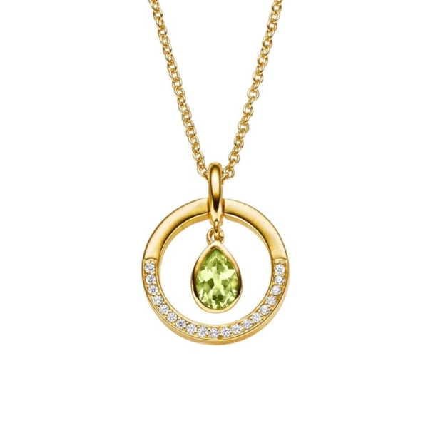Anhänger mit Kette mit 1 Peridot & 19 Zirkonia