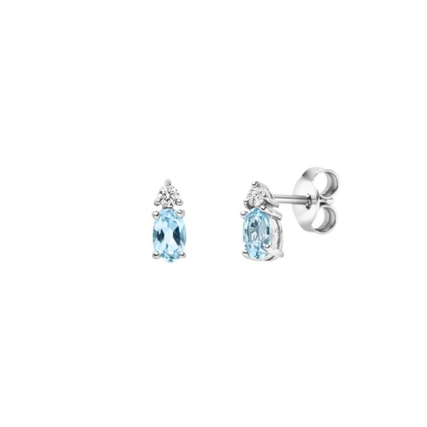 Ohrschmuck mit 2 Blautopase & 2 Zirkonia