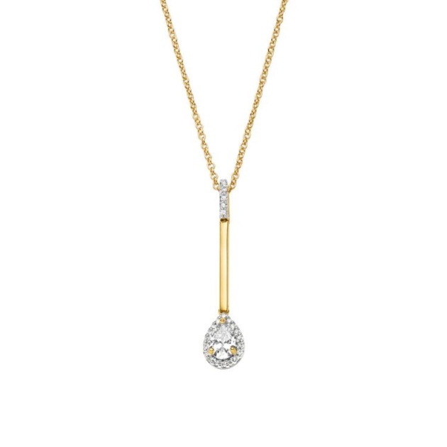 Anhänger mit Kette mit 24 Zirkonia