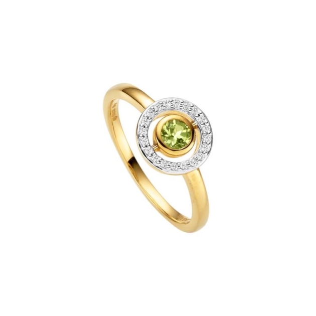Ring mit 1 Peridot & 20 Zirkonia