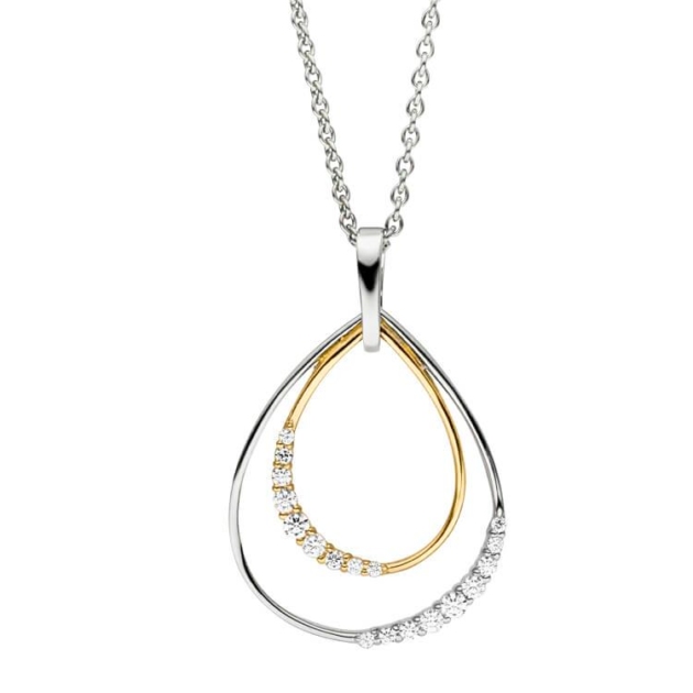 Anhänger mit Kette mit 18 Zirkonia