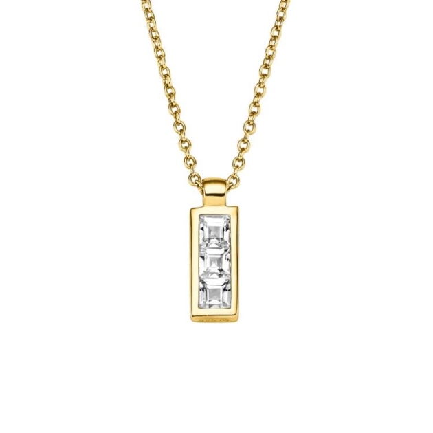 Anhänger mit Kette mit 3 Zirkonia