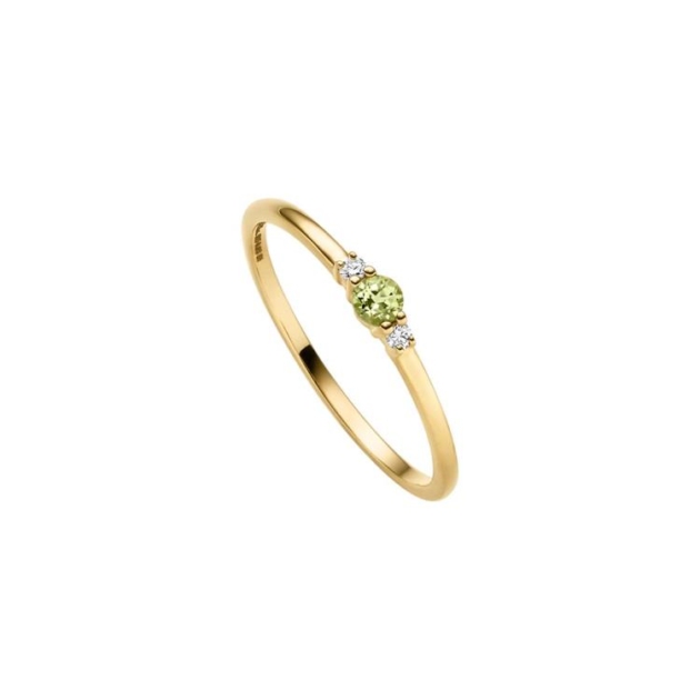 Ring mit 2 Brillanten zus. 0,03ct. & 1 Peridot
