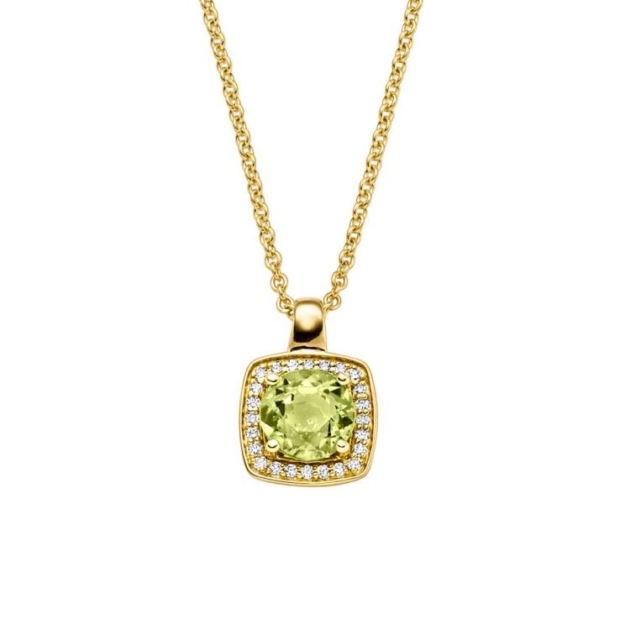 Anhänger mit 24 Brillanten zus. 0,08ct. & 1 Peridot