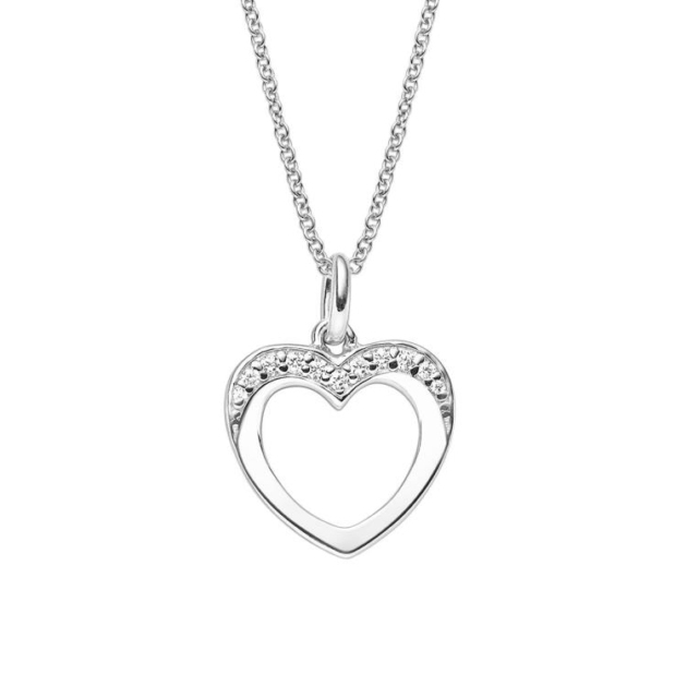 Anhänger mit Kette 'Herz' mit 11 Zirkonia
