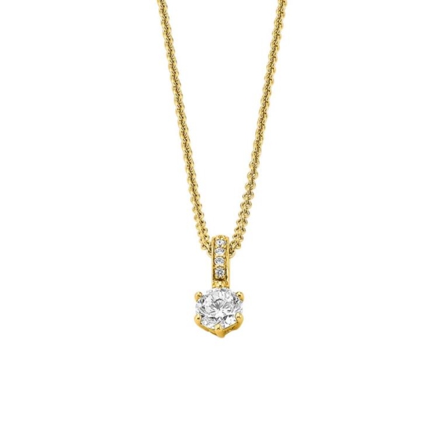 Anhänger mit Kette mit 6 Zirkonia