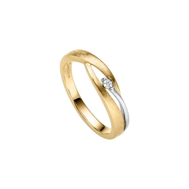 Ring mit 1 Brillant zus. 0,03ct.