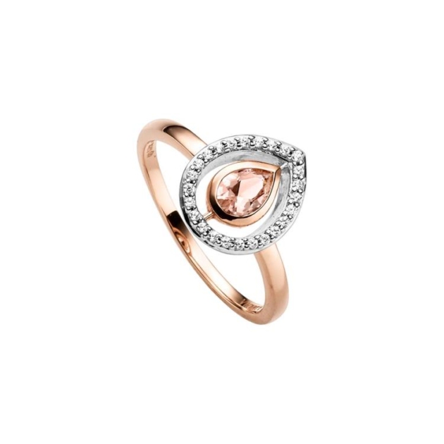 Ring mit 1 synth. Siamite & 25 Zirkonia