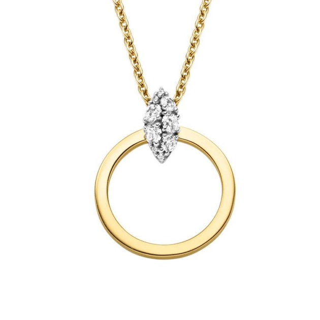 Anhänger mit Kette mit 9 Zirkonia