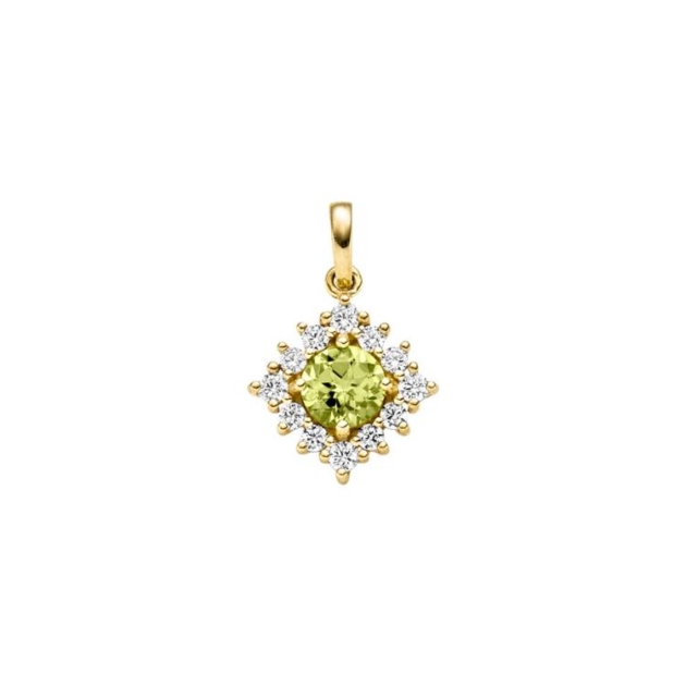 Anhänger mit 1 Peridot & 12 Zirkonia