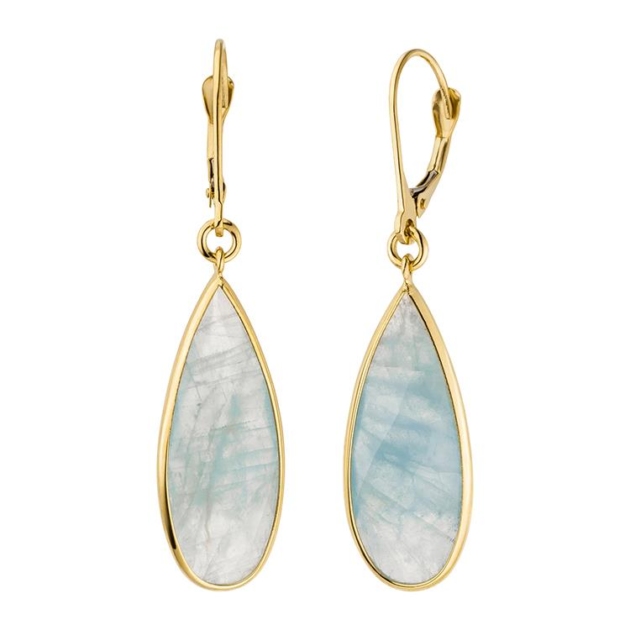 Ohrhänger mit 2 Aquamarine