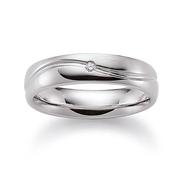 Damenring mit 1 Brillant zus. 0,02ct.