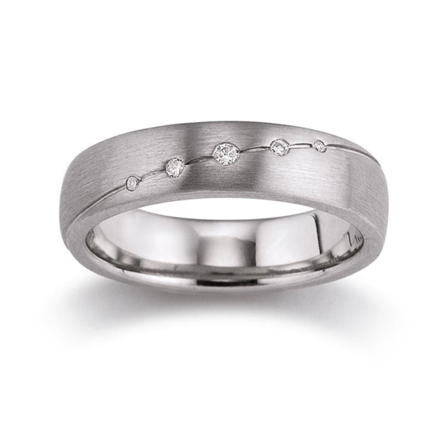 Damenring mit 5 Brillanten zus. 0,05ct.