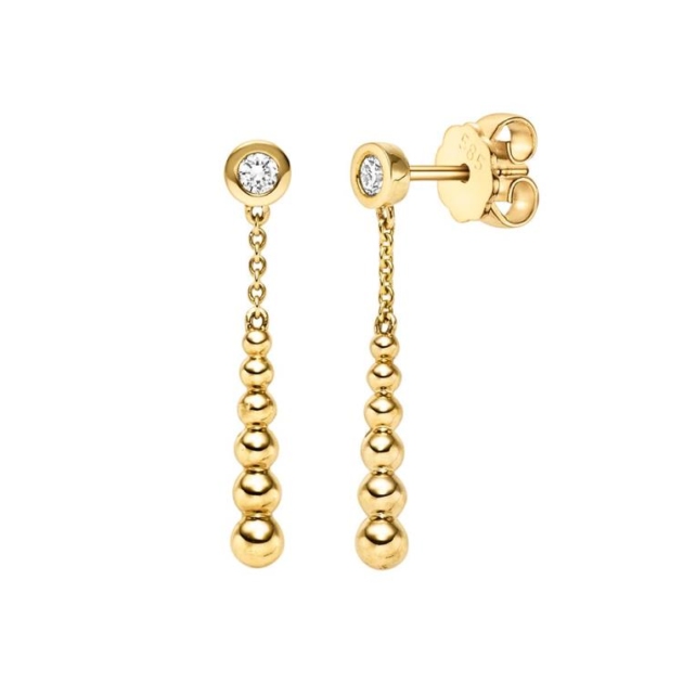 Ohrhänger mit 2 Brillanten zus. 0,12ct.
