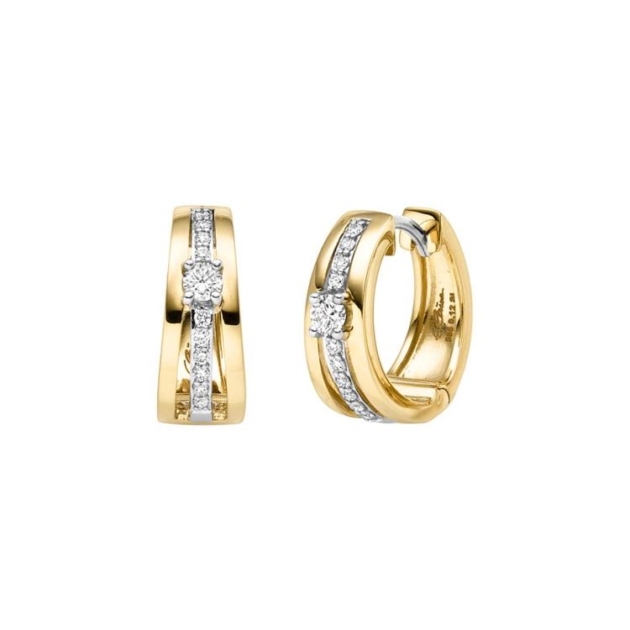 Creolen mit 22 Brillanten zus. 0,24ct.