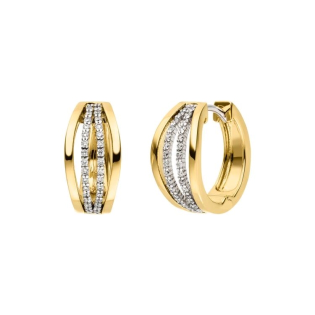 Creolen mit 64 Brillanten zus. 0,22ct.