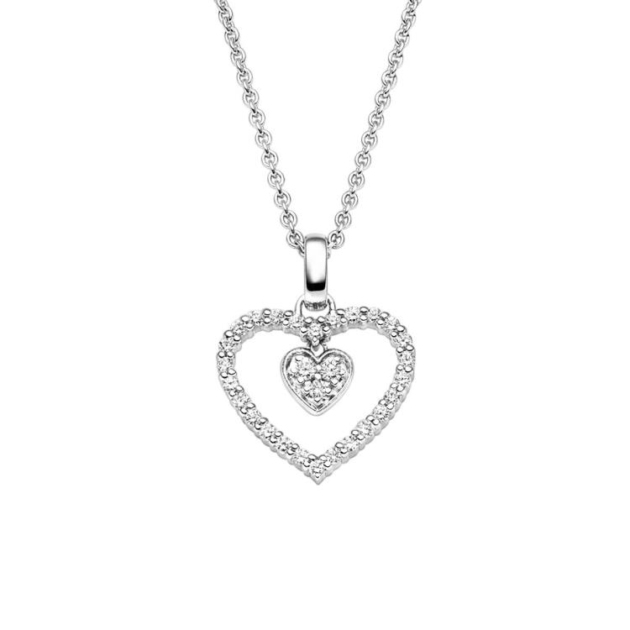 Anhänger 'Herz' mit 29 Brillanten zus. 0,17ct.