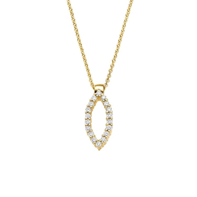 Anhänger mit Kette mit 18 Brillanten zus. 0,10ct.