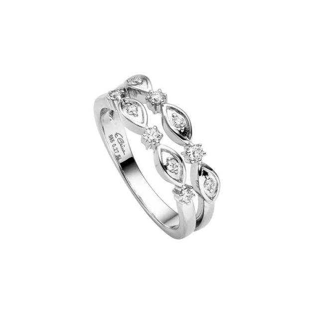 Ring mit 10 Brillanten zus. 0,27ct.