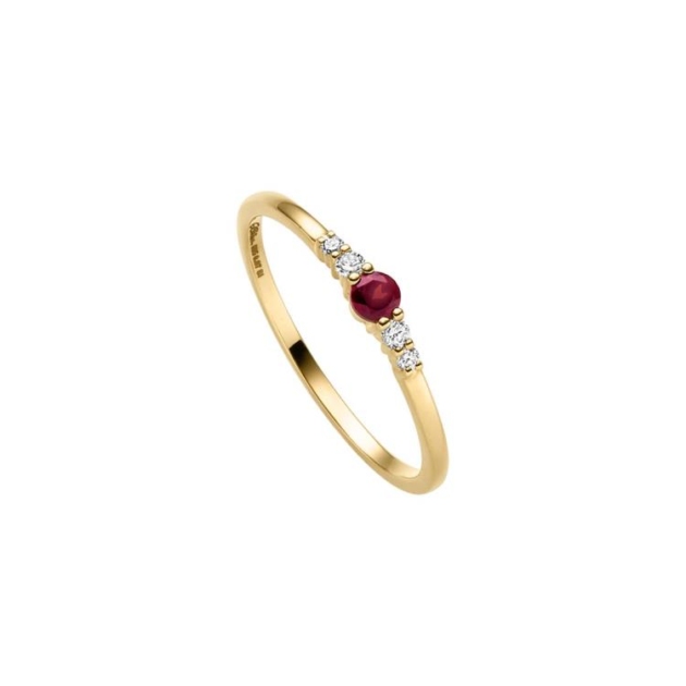 Ring mit 4 Brillanten zus. 0,07ct. & 1 Granat