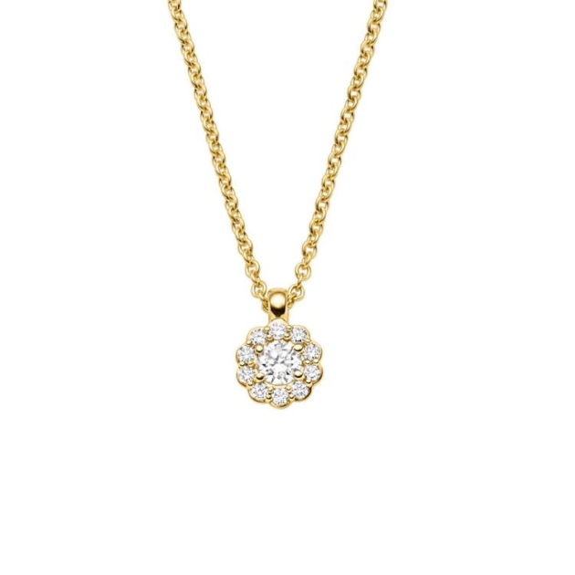 Anhänger mit Kette mit 11 Brillanten zus. 0,20ct.