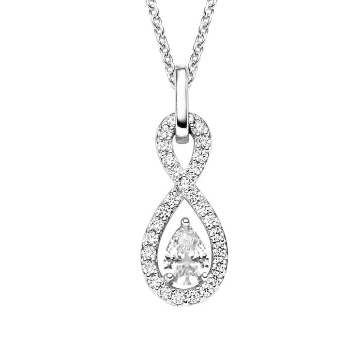 Anhänger mit Kette mit 30 Zirkonia