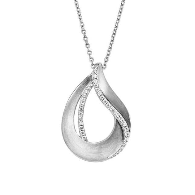Anhänger mit Kette mit 36 Zirkonia