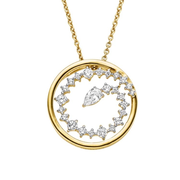Anhänger mit Kette mit 25 Zirkonia